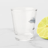 Blauw-grijs Wings Shot Glass Shot Glas (Links)