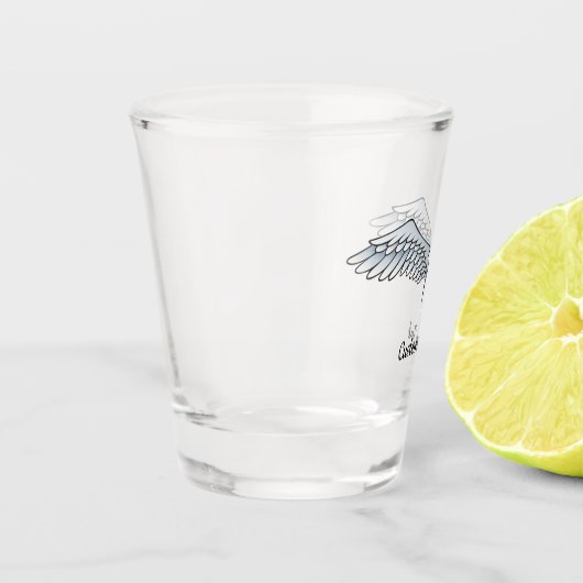 Blauw-grijs Wings Shot Glass Shot Glas (Links)