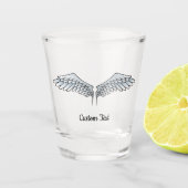 Blauw-grijs Wings Shot Glass Shot Glas (Voorkant)