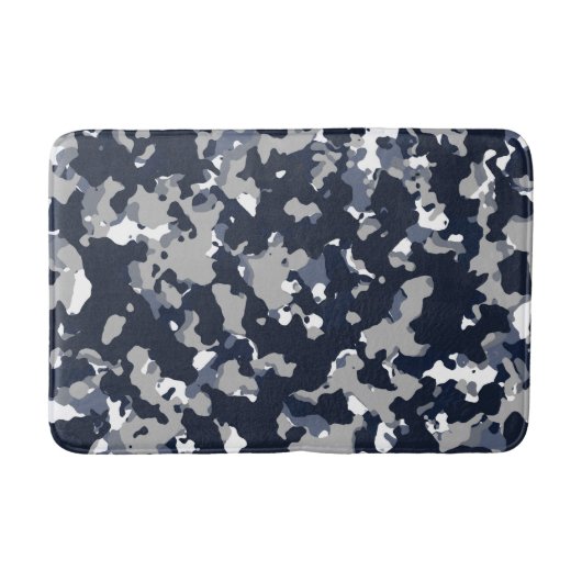 Blauw Grijs Wit Camouflage Camo Patroon Badmat (Voorkant)