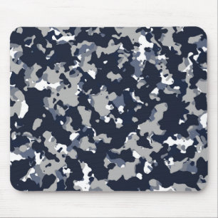 Blauw Grijs Wit Camouflage Camo Patroon Muismat