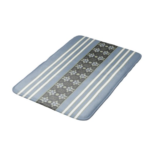 Blauw grijs wit en groen badmat (Gekanteld)