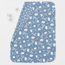 Blauw Grijs Wit Liberty Bloemmotief Elegante Pop