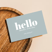 Blauw Grijs Wit Minimal Hallo Visitekaartje