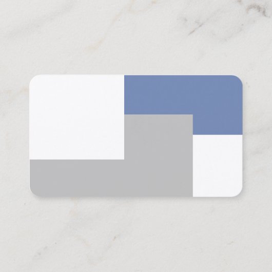 Blauw Grijs Wit Ontwerp Modern Plain Minimalist Visitekaartje (Achterkant)