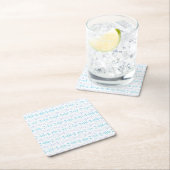 Blauw Grijs Wit Pastel Deco Patroon Schattige Fun Kartonnen Onderzetters (Insitu)