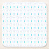 Blauw Grijs Wit Pastel Deco Patroon Schattige Fun Kartonnen Onderzetters (Voorkant)