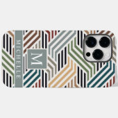  Blauw Grijs Wit Streep Geometrisch Case-Mate iPhone Case (Achterkant (horizontaal))