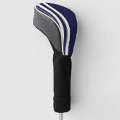 Blauw Grijs Wit Strip Driver Hoesje Golfheadcover (Schuin)