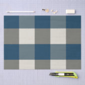 Blauw Grijs Witte Buffalo Check Tissuepapier (Craft)