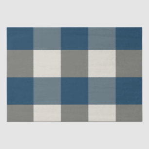 Blauw Grijs Witte Buffalo Check Tissuepapier