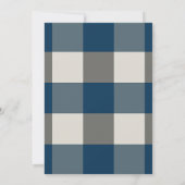 Blauw Grijs Witte Buffel Check Wedding Kaart (Achterkant)