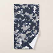 Blauw Grijs Witte Camouflage Camo Patroon Bad Handdoek (Handdoek)