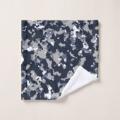 Blauw Grijs Witte Camouflage Camo Patroon Bad Handdoek (Wasdoekje)