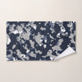 Blauw Grijs Witte Camouflage Camo Patroon Bad Handdoek (Handdoek)
