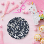 Blauw Grijs Witte Camouflage Camo Patroon Feest Papieren Bordje (Feest)