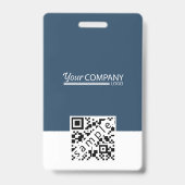 Blauw-grijs Witte Personeelsfoto ID, Logo & QR-cod Badge (Achterkant)