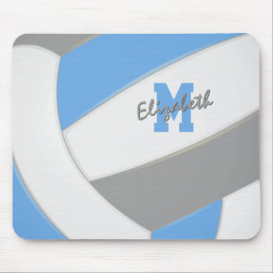 Blauw grijs witte volleybalteamkleuren muismat