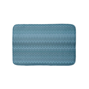 Blauw Grijs Zigzag Golfpatroon Badmat