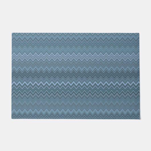 Blauw grijs zigzag patroon deurmat (Voorkant)