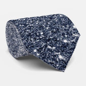Blauw Grijs Zilver Glitter Stijl Stropdas (Opgerold)