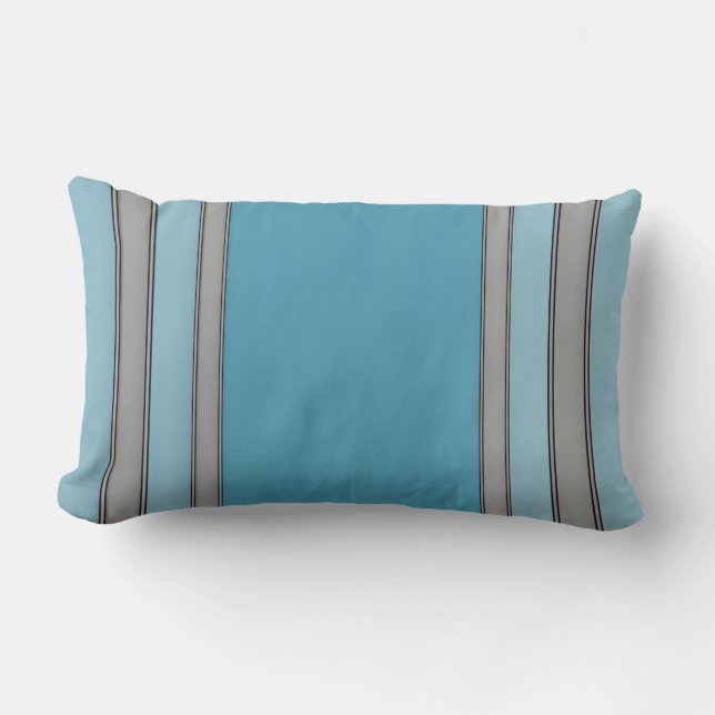 Blauw, grijs, zwart eenvoudig zo kussen (Voorkant)