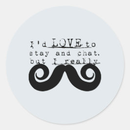 Blauw Grijs Zwart Grappig Humor Ik Snavel Ronde Sticker