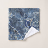 Blauw Grijs Zwart Marmer & Beige Aderen Bad Handdoek (Wasdoekje)