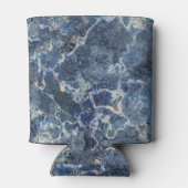 Blauw Grijs Zwart Marmer & Beige Aderen Blikjeskoeler (Achterkant)