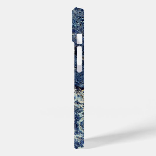 Blauw Grijs Zwart Marmer & Beige Aderen Case-Mate iPhone Case (Achterkant / Links)