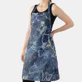 Blauw Grijs Zwart Marmer & Beige Aderen Schort (Insitu)