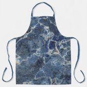 Blauw Grijs Zwart Marmer & Beige Aderen Schort (Voorkant)
