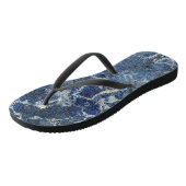 Blauw Grijs Zwart Marmer & Beige Aderen Teenslippers (Schuin)