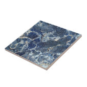 Blauw Grijs Zwart Marmer & Beige Aderen Tegeltje (Zijkant)