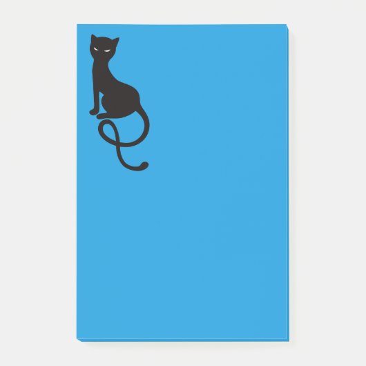 Blauw grijs zwarte kat post-it® notes (Voorkant)