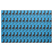 Blauw grijs zwarte kat stof (Fat Quarter)