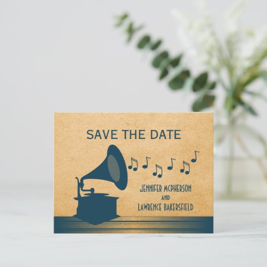 Blauw  grijsgenot Sla het Briefkaart Datum op (Staand voorkant)