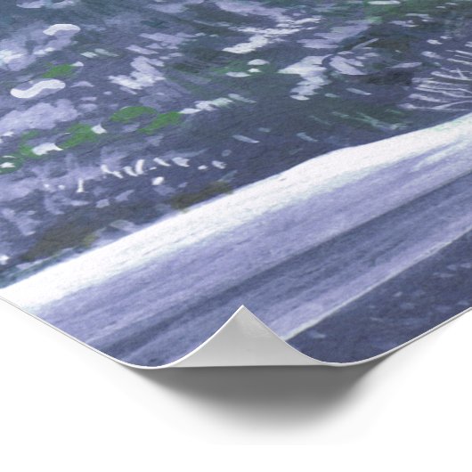 Blauw grijze bomen 12 tafel bruiloft zithoek grafi poster (Hoek)