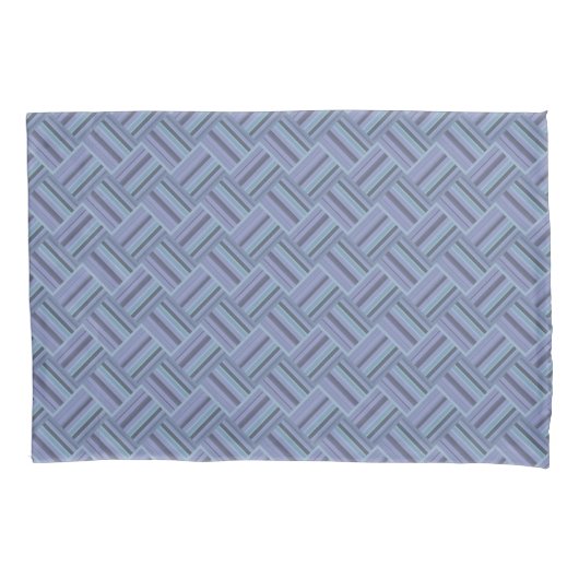 Blauw-grijze diagonaal-stremplanken kussensloop (Voorkant)