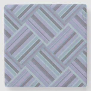 Blauw-grijze diagonaal-stremplanken stenen onderzetter