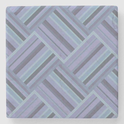 Blauw-grijze diagonaal-stremplanken stenen onderzetter (Voorkant)