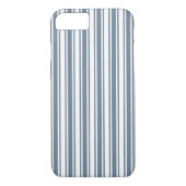Blauw-grijze en witte snoepstrepen Case-Mate iPhone case (Achterkant)
