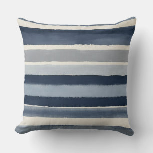 Blauw grijze en witte strepen kussen