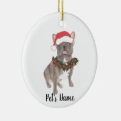 Blauw-grijze Franse Kerst Ornament (Rechts)