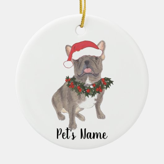 Blauw-grijze Franse Kerst Ornament (Voorkant)