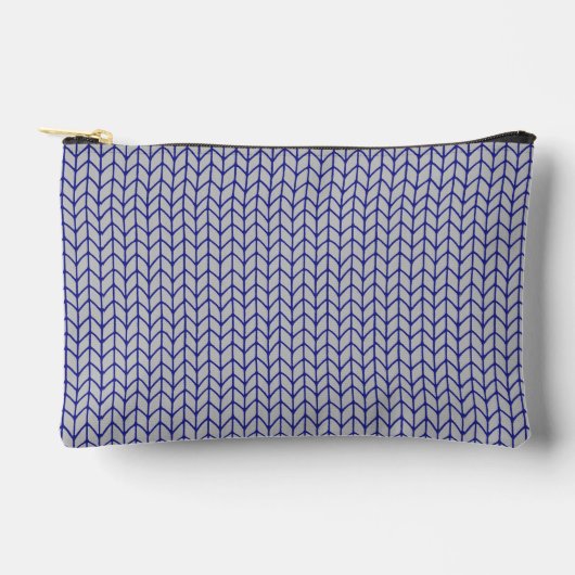 BLAUW GRIJZE GEBREIDE Kleine Accessoiretas Etui (Voorkant)