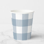 Blauw Grijze Geruite Buffalo Gingham Plaid Patroon Papieren Bekers (Rechts)