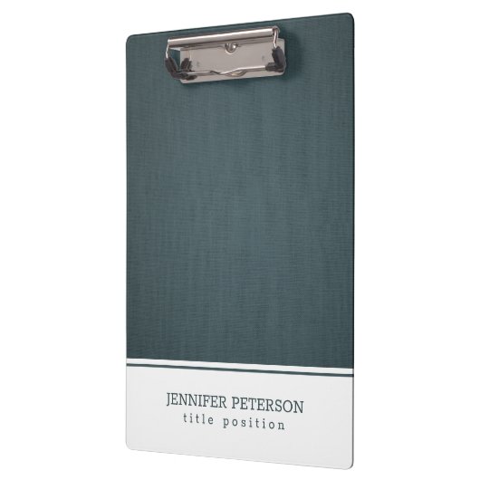 Blauw - Grijze linnen textuur Klembord (Links)