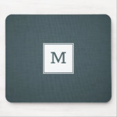 Blauw - Grijze linnen textuur Muismat (Voorkant)