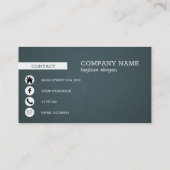 Blauw-grijze linnen textuur visitekaartje (Achterkant)